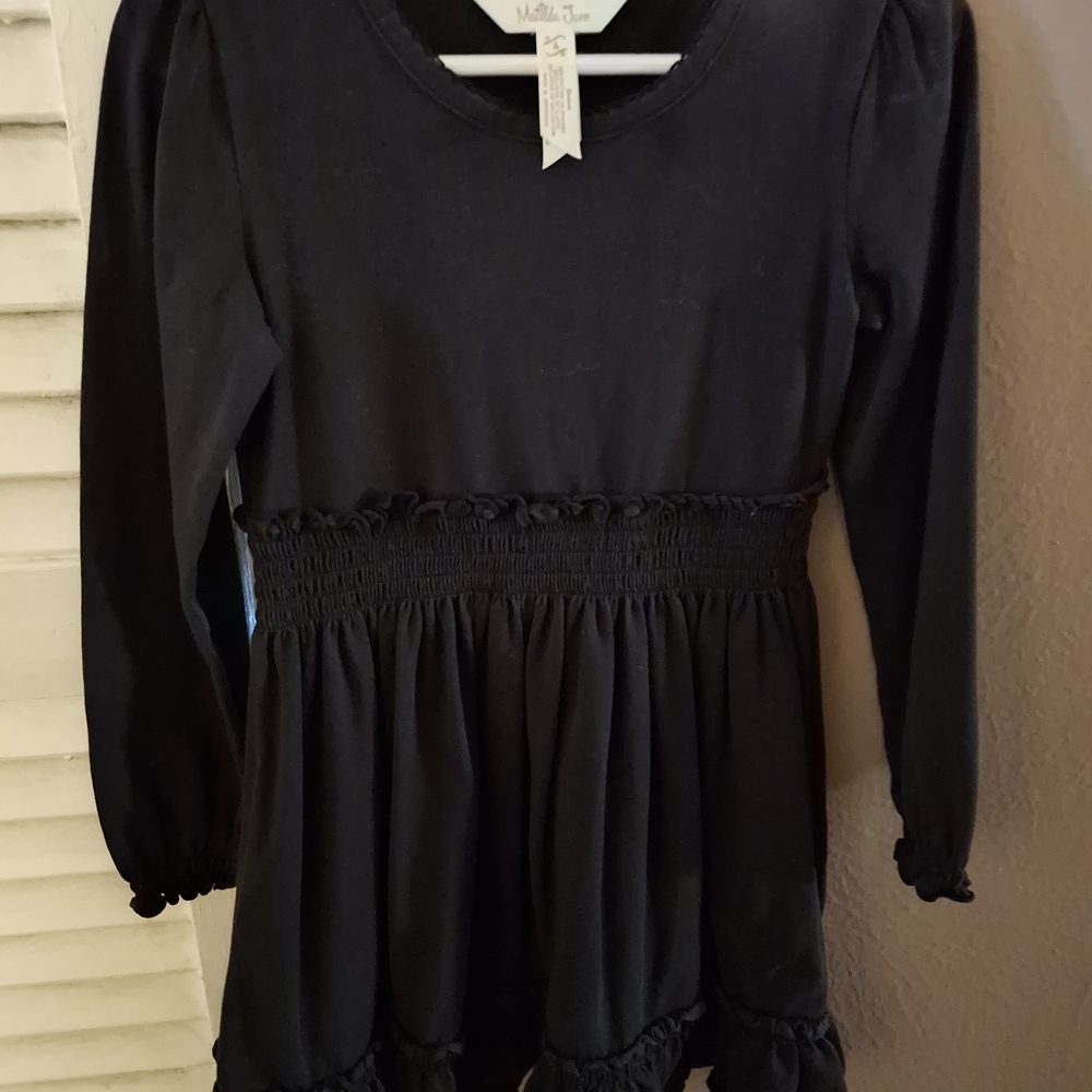 Matilda Jane Black Long Sleeve Smocked Peplum Top